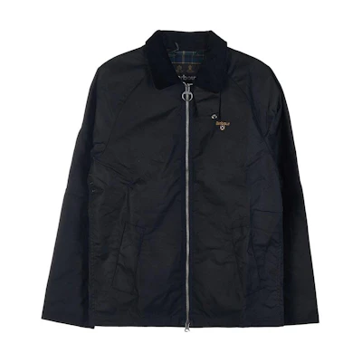 Barbour Black Waxed Cotton Jacket with Zip and Collar MWX2067NY92