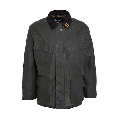 Barbour Black Waxed Cotton Utility Jacket with Zip and Button Closure MWX2249OL51