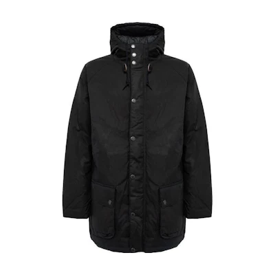 Barbour Black Waxed High-Neck Long-Sleeve Jacket MWX1845MWXNY92