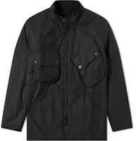 Barbour Black Waxed Jacket with High Neck and Full-Zip Design MWX1859BK11 Barbour Black Waxed Jacket with High Neck and Full-Zip Design MWX1859BK11