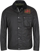 Barbour Black Waxed Jacket with Patterned Collar and Long Sleeves MWX1853BK51 Barbour Black Waxed Jacket with Patterned Collar and Long Sleeves MWX1853BK51