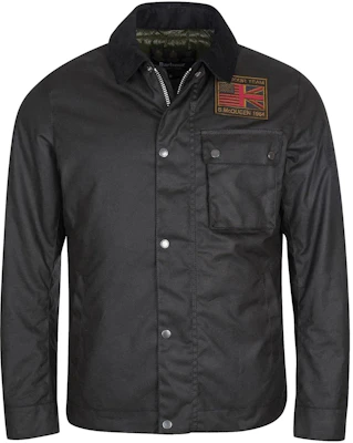 Barbour Black Waxed Jacket with Patterned Collar and Long Sleeves MWX1853BK51 Buy Barbour Black Waxed Jacket with Patterned Collar and Long Sleeves MWX1853BK51