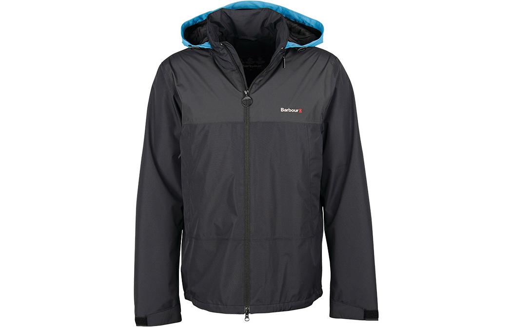 Barbour Black Zip-Up Jacket with Logo and Standing Collar MWB1012BK11