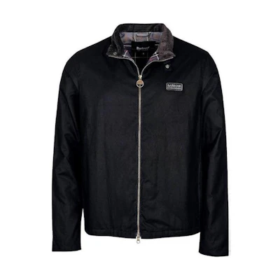 Barbour Black Zipper Jacket with Logo and Stand Collar Long Sleeve MWX1905BK71