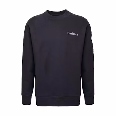 Barbour Blue Crewneck Sweatshirt with Logo Print Long Sleeves MOL0600BK31