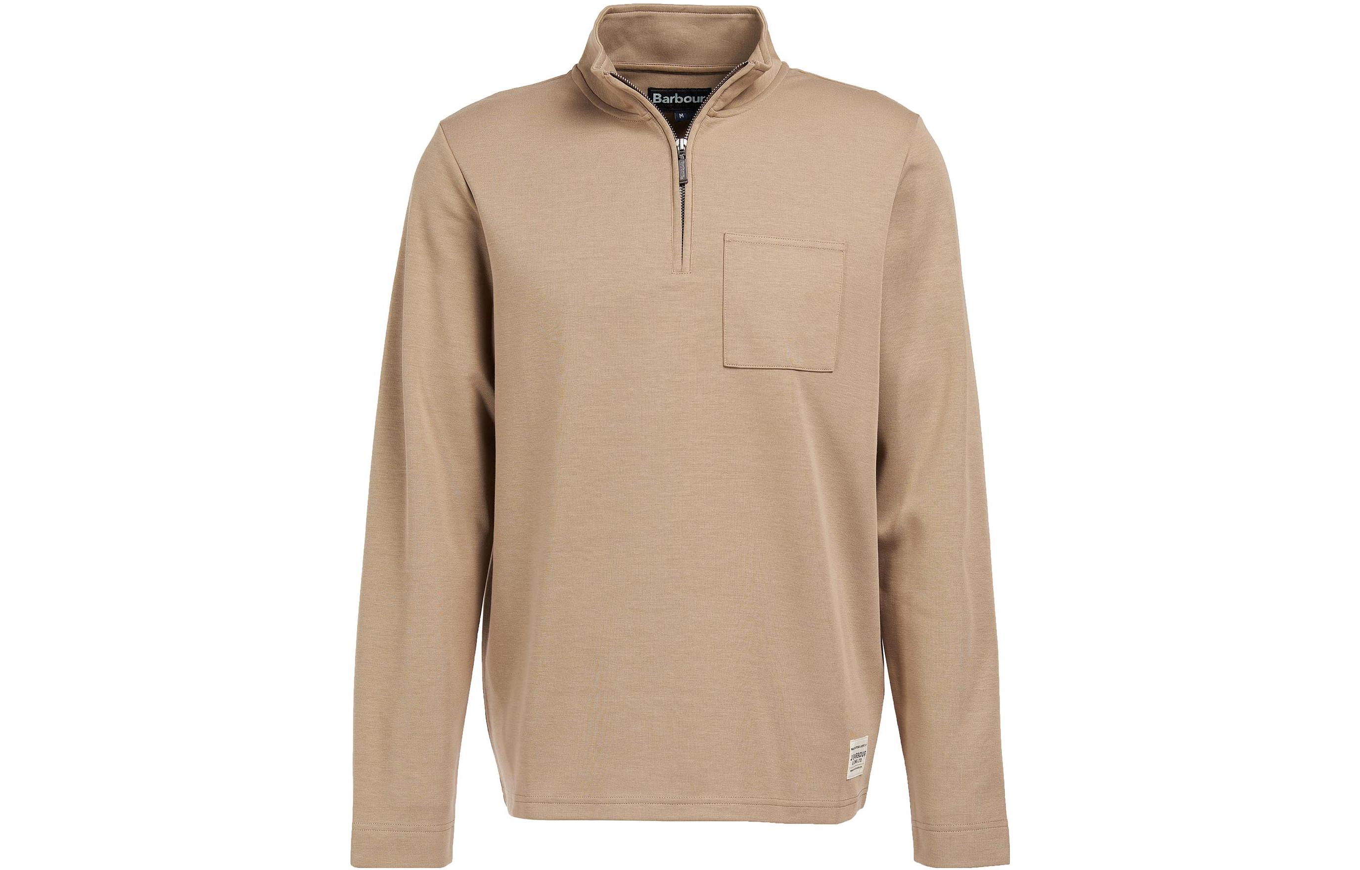 Barbour Brown Pullover Sweatshirt with Solid Logo Patch MOL0394BR31