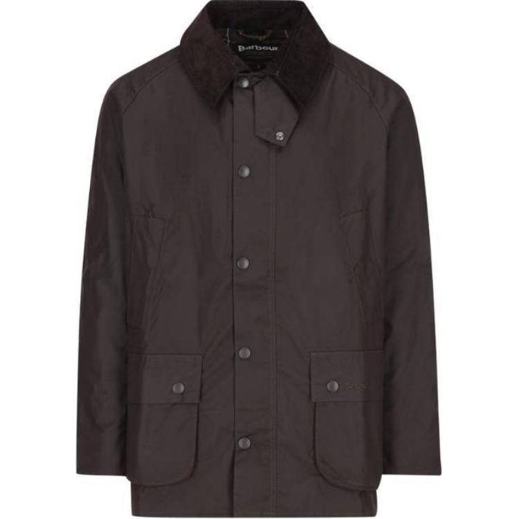 Barbour Brown Solid Button-Up Loose Fit Long Sleeve Jacket MWX0339RU91