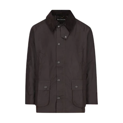 Barbour Brown Solid Button-Up Loose Fit Long Sleeve Jacket MWX0339RU91