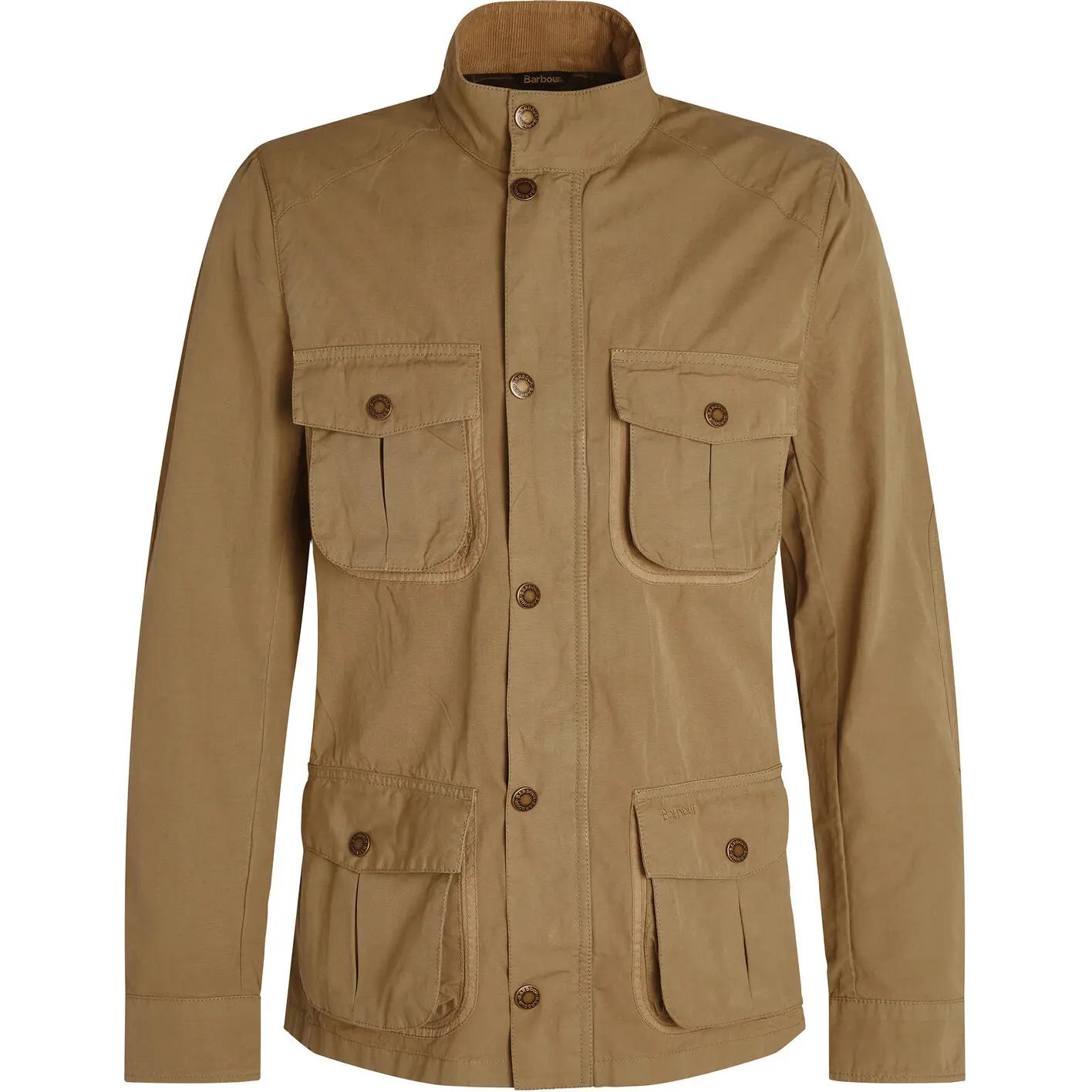 Barbour Brown Solid Single-Breasted Stand Collar Jacket MCA0979OL11