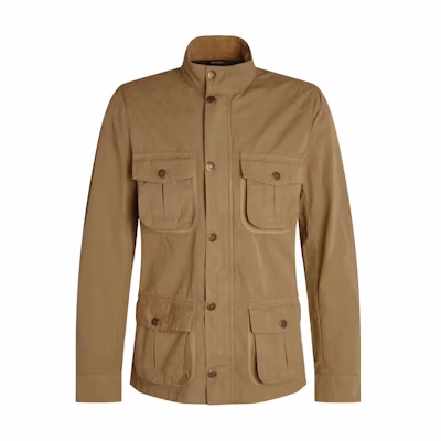 Barbour Brown Solid Single-Breasted Stand Collar Jacket MCA0979OL11