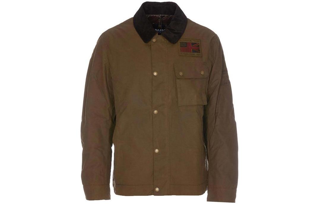 Barbour Brown Waxed Jacket with Embroidered Logo MWX1853SN32