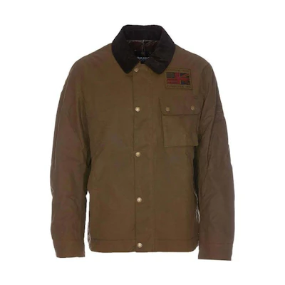 Barbour Brown Waxed Jacket with Embroidered Logo MWX1853SN32