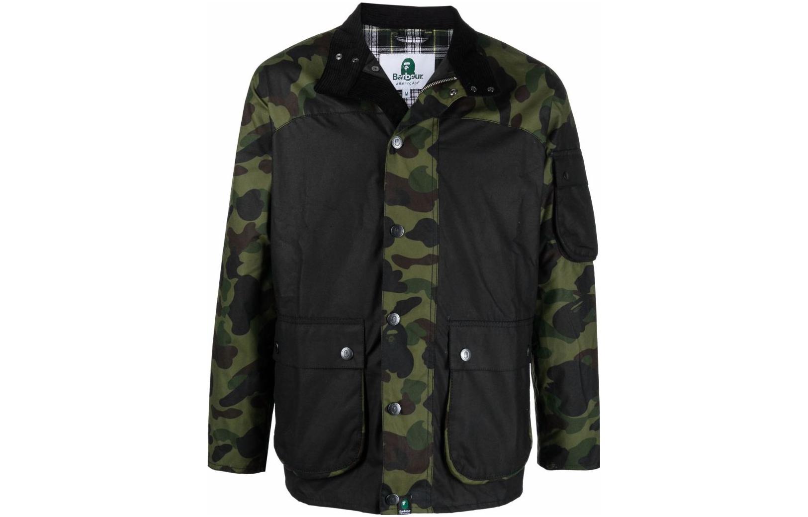 Barbour Camo Patchwork Logo Jacket Unisex Army Green MWX1895BK11