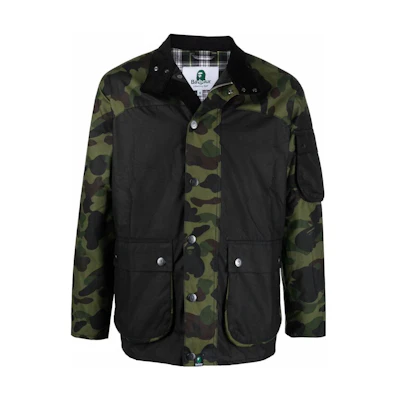 Barbour Camo Patchwork Logo Jacket Unisex Army Green MWX1895BK11