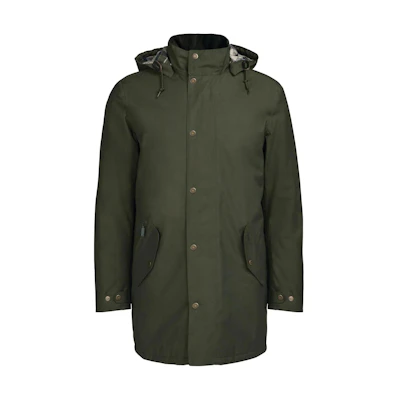 Barbour Chelsea Mac Jacket Olive Green Full-Zip Hooded Long Sleeve Coat MWB1007OL51