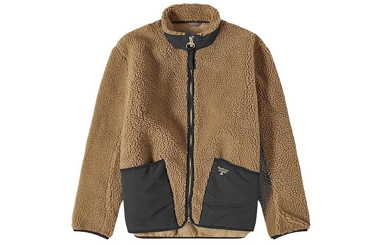 Barbour Colorblock Zip-Up Jacket Brown Long Sleeve MFL0172BE14