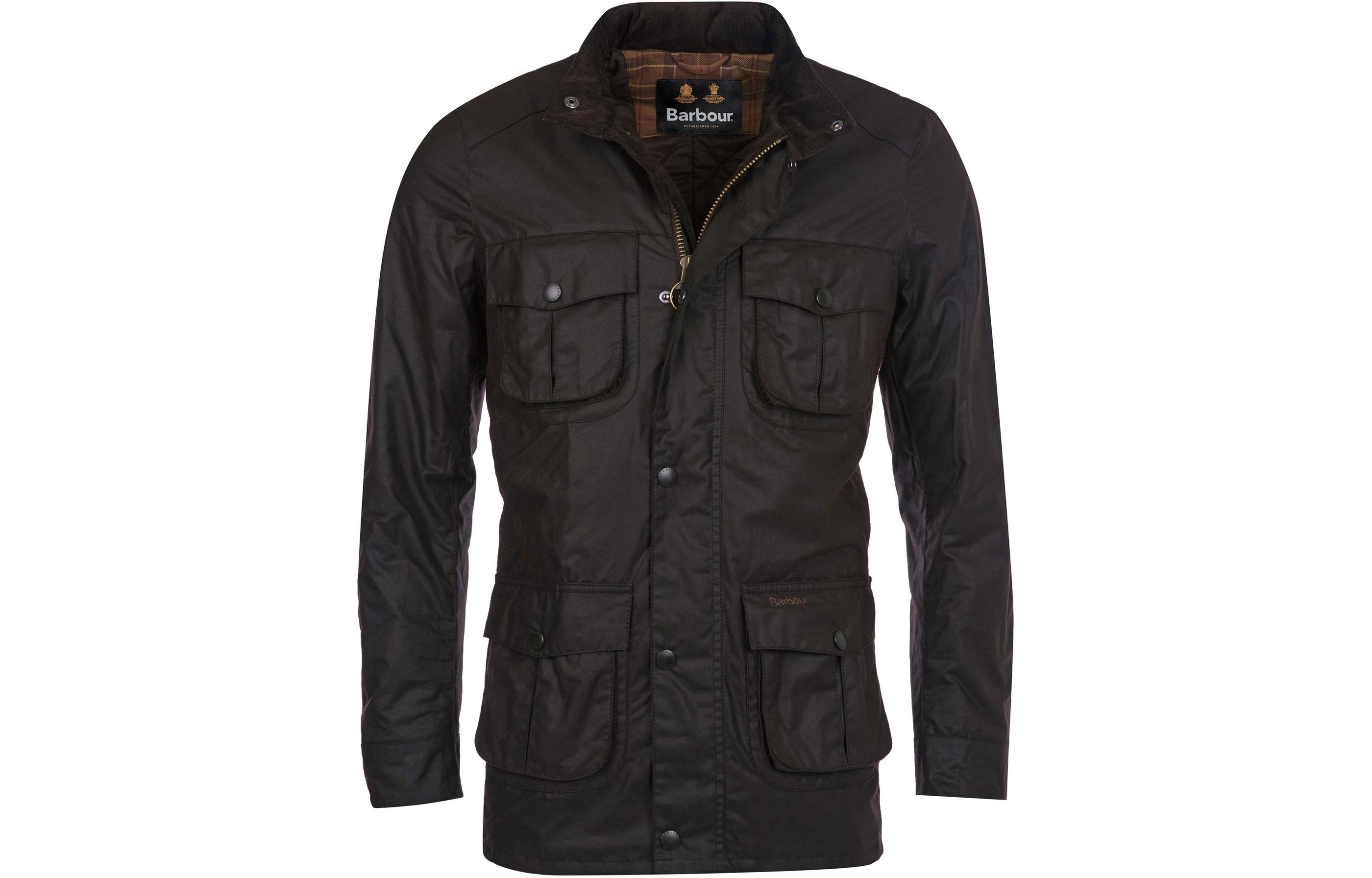 Barbour Corbridge Brown Wax Jacket Full-Zip Stand Collar Long Sleeve Coat MWX0340RU91