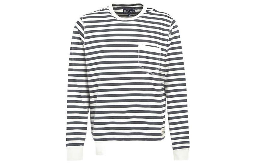 Barbour Cotton Striped Crewneck Long-Sleeve Sweatshirt Charcoal Stripes MOL0386-GY