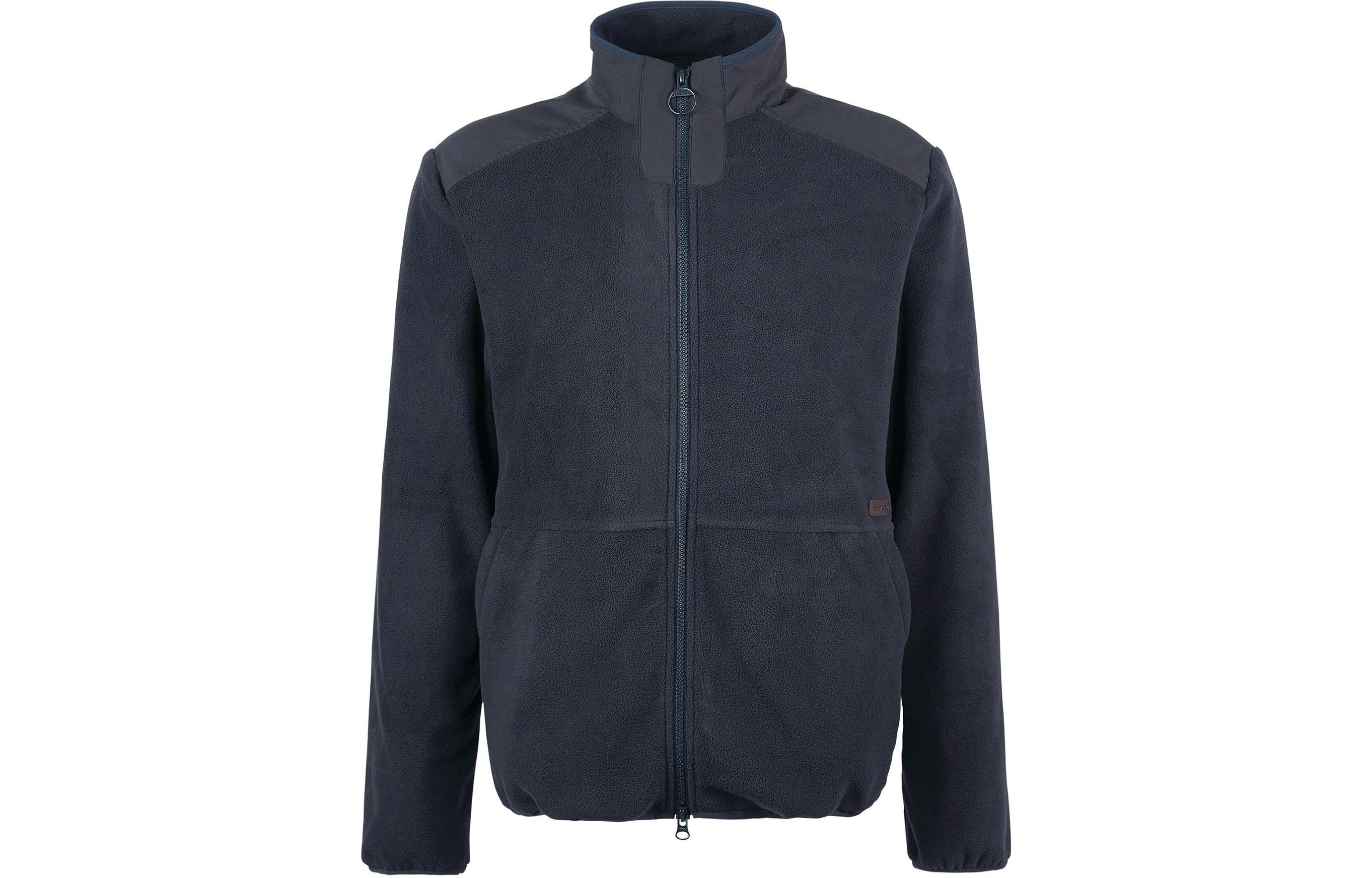 Barbour Country Fleece Jacket Navy Blue Solid Stand Collar Zip-Up MFL0147NY71
