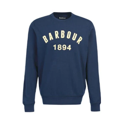 Barbour Crewneck Logo Print Sweatshirt Indigo Blue MOL0300-BU