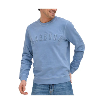 Barbour Crewneck Pullover Sweatshirt Light Blue Long Sleeve Casual MOL0483BL34