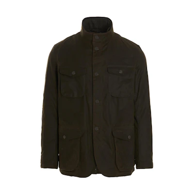 Barbour Distressed Waxed Cotton Collar Jacket - Brown Long Sleeve MWX0700MWXOL51