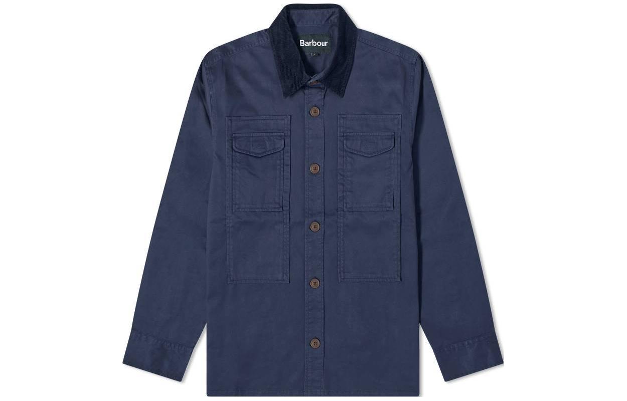 Barbour Faulkner Overshirt Navy Blue Colorblock Slim Fit Jacket MOS0361NY91