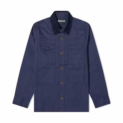 Barbour Faulkner Overshirt Navy Blue Colorblock Slim Fit Jacket MOS0361NY91