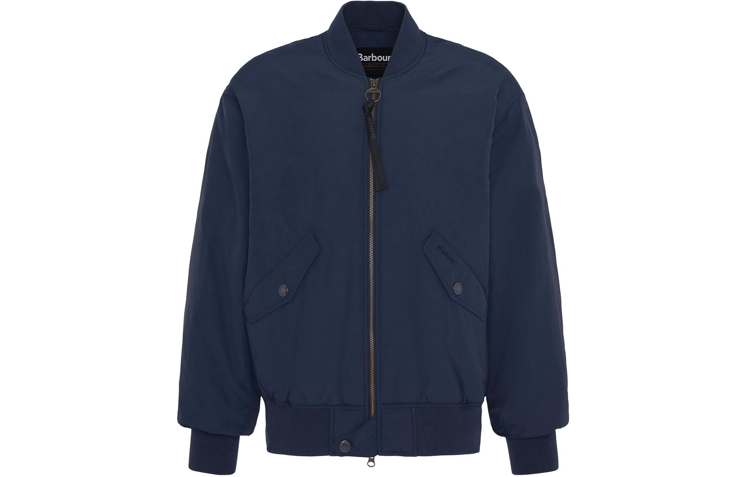 Barbour Flight Casual Navy Zip-Up Jacket with Stand Collar MCA0991NY71