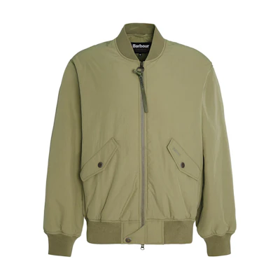 Barbour Flight Casual Zip Bomber Jacket Bleached Olive MCA0991OL31