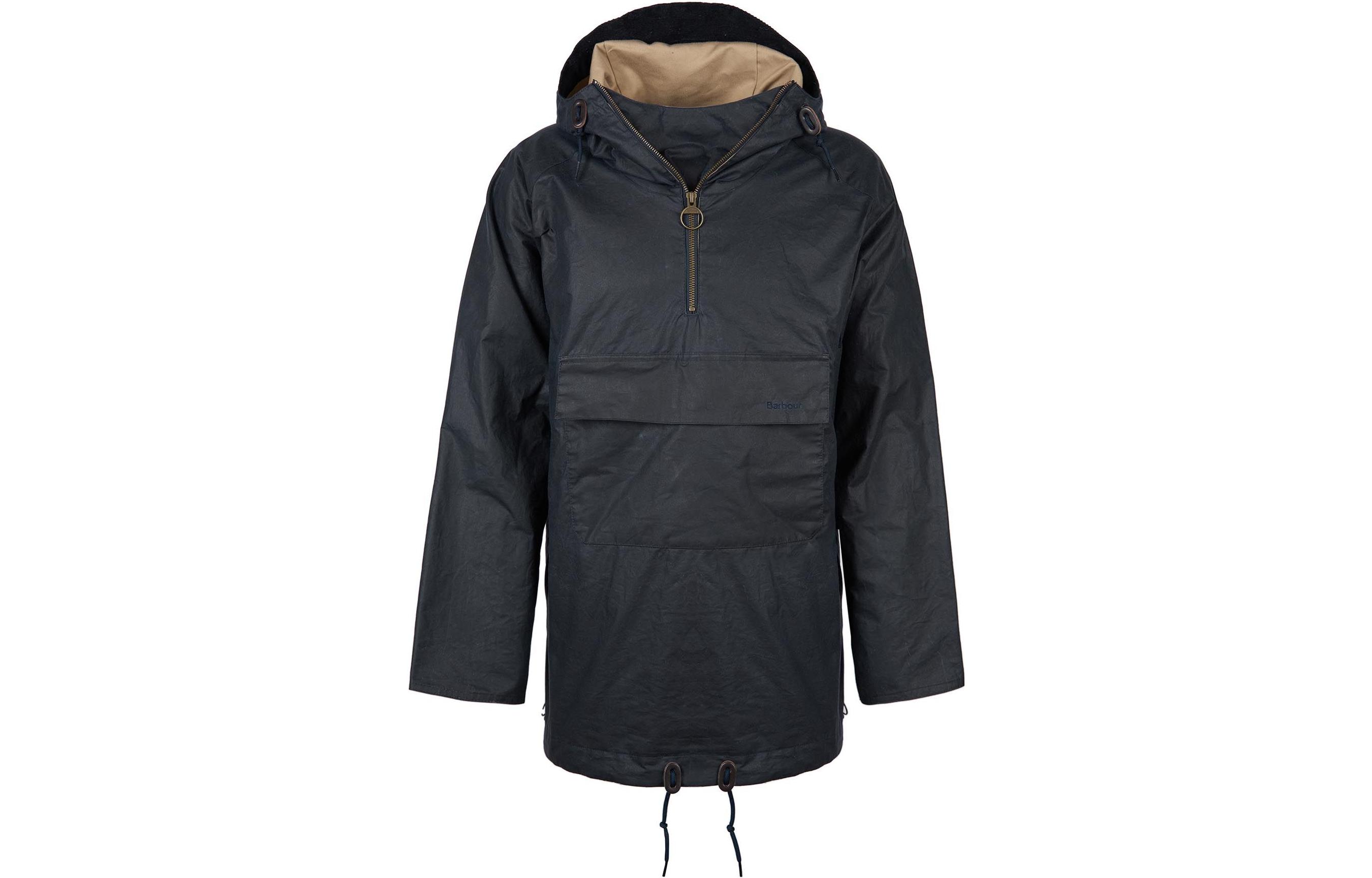 Barbour FW22 Half-Zip Pullover Hoodie with Pockets Navy Blue MWX2143NY51