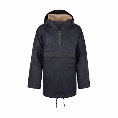 Barbour FW22 Half-Zip Pullover Hoodie with Pockets Navy Blue MWX2143NY51