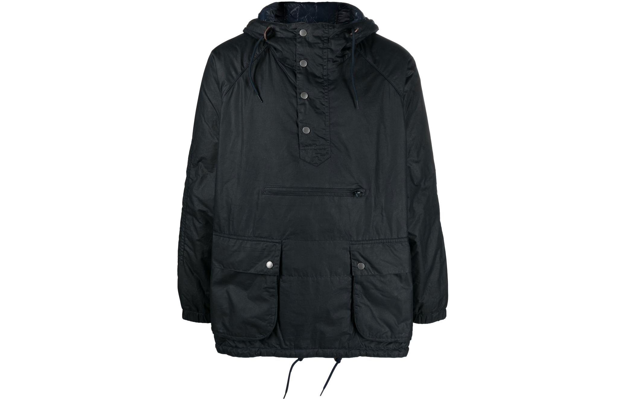 Barbour FW22 Navy Hooded Waxed Jacket Outerwear MWX2000NY51