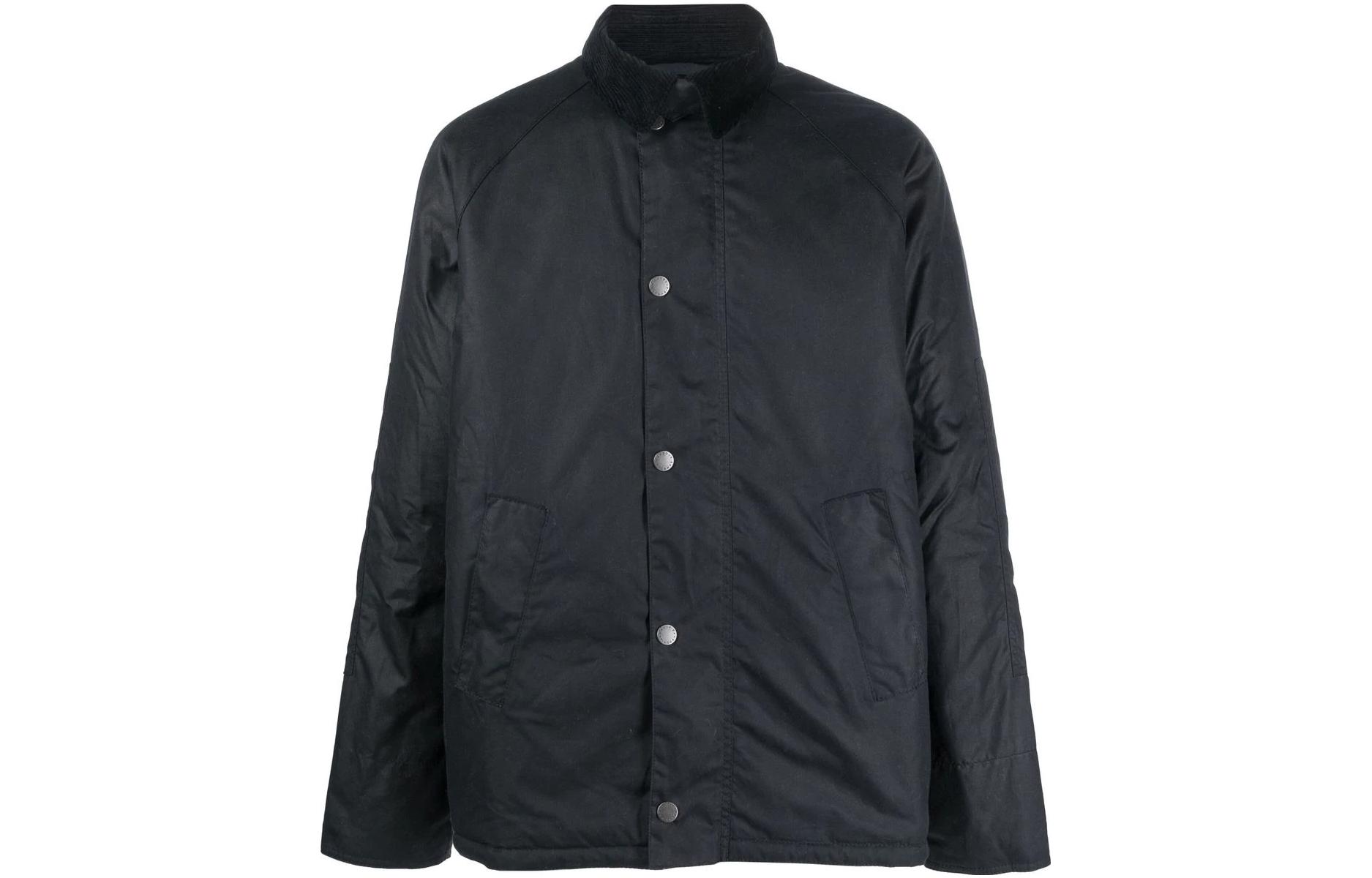 Barbour FW22 Navy Waxed Cotton Jacket Single-Breasted Coat MWX2001NY92