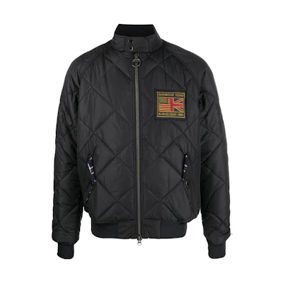 Barbour FW22 Quilted Jacket with Logo Patch Black for Men MQU1326BK11