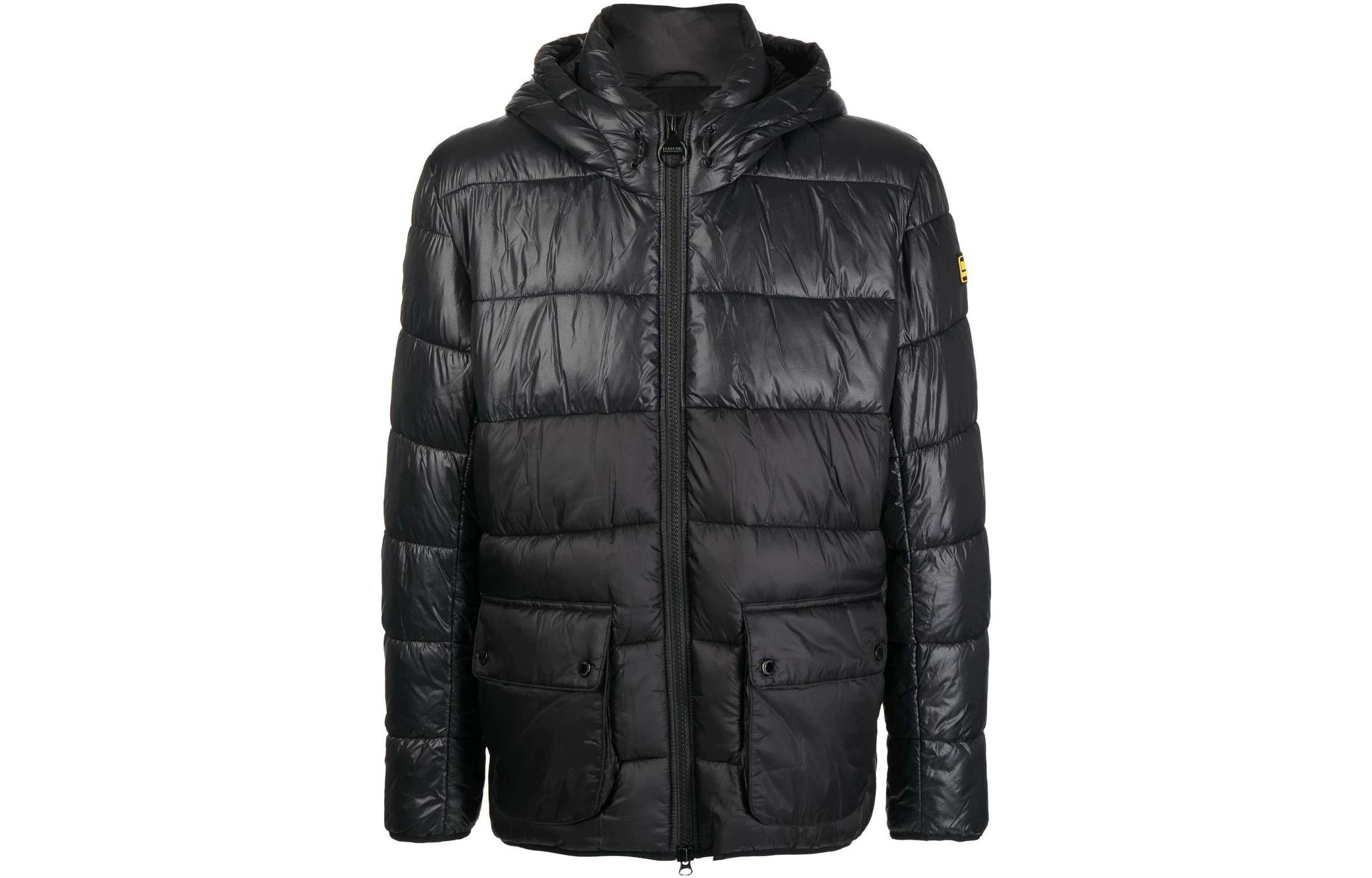 Barbour FW22 Solid Quilted Zip Hoodie Jacket Black () MQU1478BK11