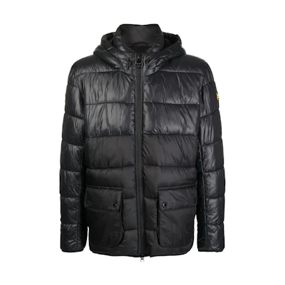 Barbour FW22 Solid Quilted Zip Hoodie Jacket Black () MQU1478BK11