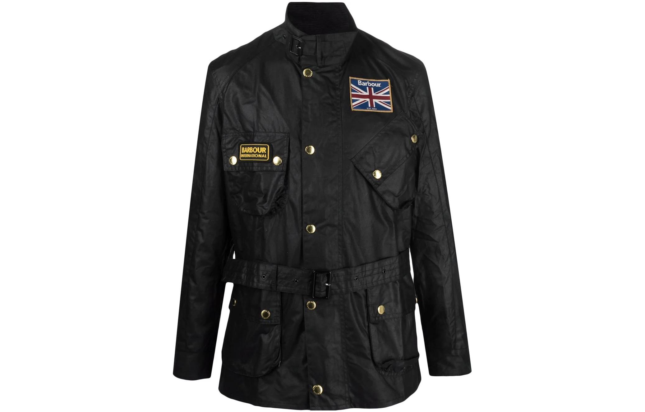 Barbour FW22 Waxed Cotton Belted Jacket Black Mens MWX0068BK91