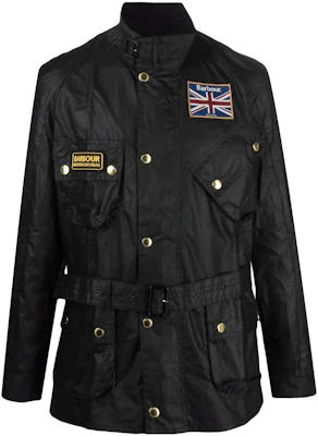 Barbour FW22 Jaket Waxed Cotton dengan Ikat Pinggang Hitam Pria MWX0068BK91 Buy Barbour FW22 Jaket Waxed Cotton dengan Ikat Pinggang Hitam Pria MWX0068BK91