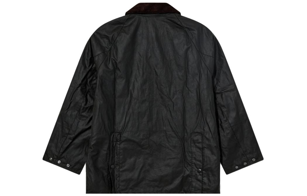 Lookbook BARBOUR FW23 Jaket Resleting Hijau Solid Berstud. MWX1679