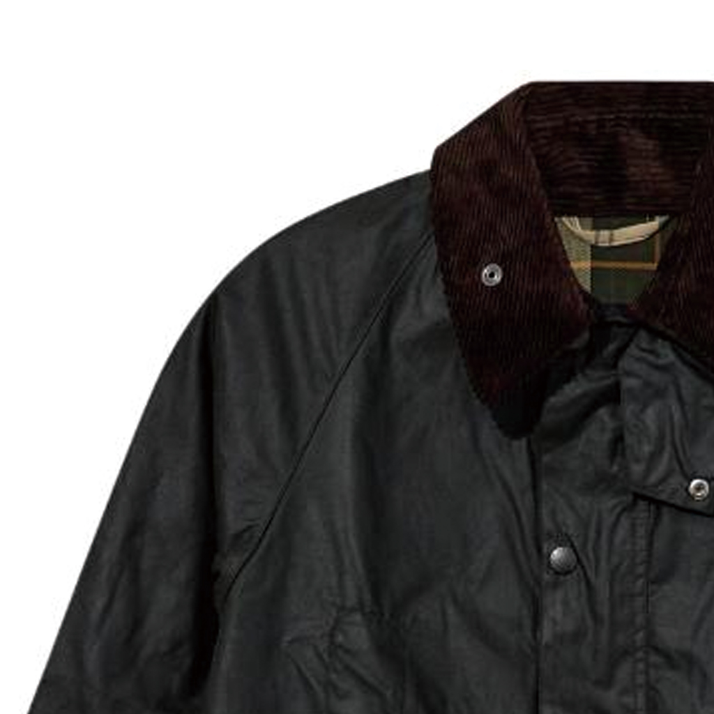 Purchase BARBOUR FW23 Jaket Resleting Hijau Solid Berstud. MWX1679