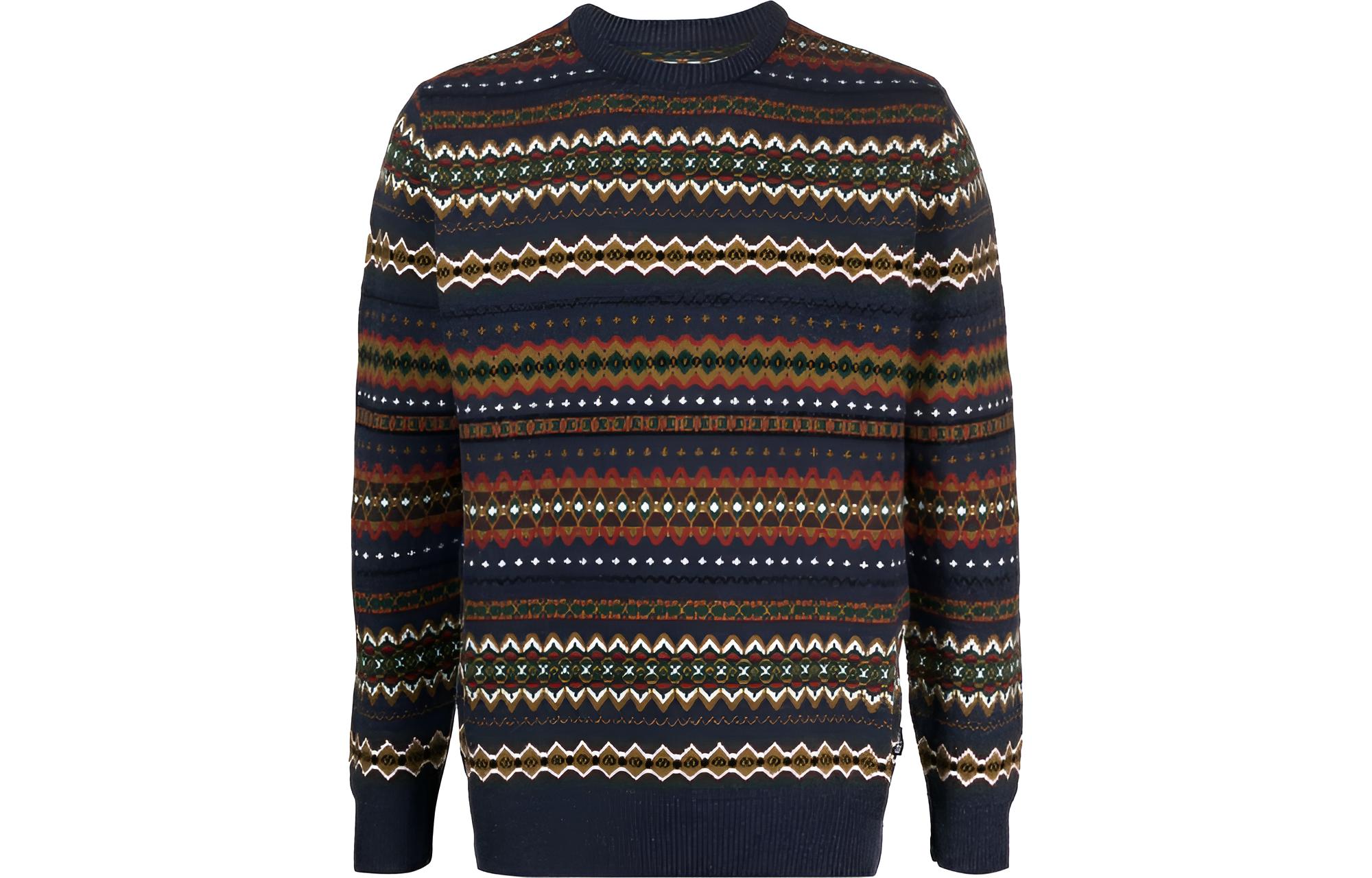 Barbour FW23  Multicolor Geometric Pattern Knit Sweater Crewneck. MKN1027NY72