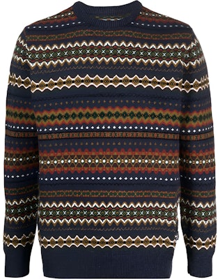 바버 FW23 멀티컬러 기하학 패턴 크루넥 니트 스웨터. MKN1027NY72 Buy 바버 FW23 멀티컬러 기하학 패턴 크루넥 니트 스웨터. MKN1027NY72