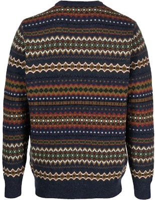 바버 FW23 멀티컬러 기하학 패턴 크루넥 니트 스웨터. MKN1027NY72 Lookbook 바버 FW23 멀티컬러 기하학 패턴 크루넥 니트 스웨터. MKN1027NY72