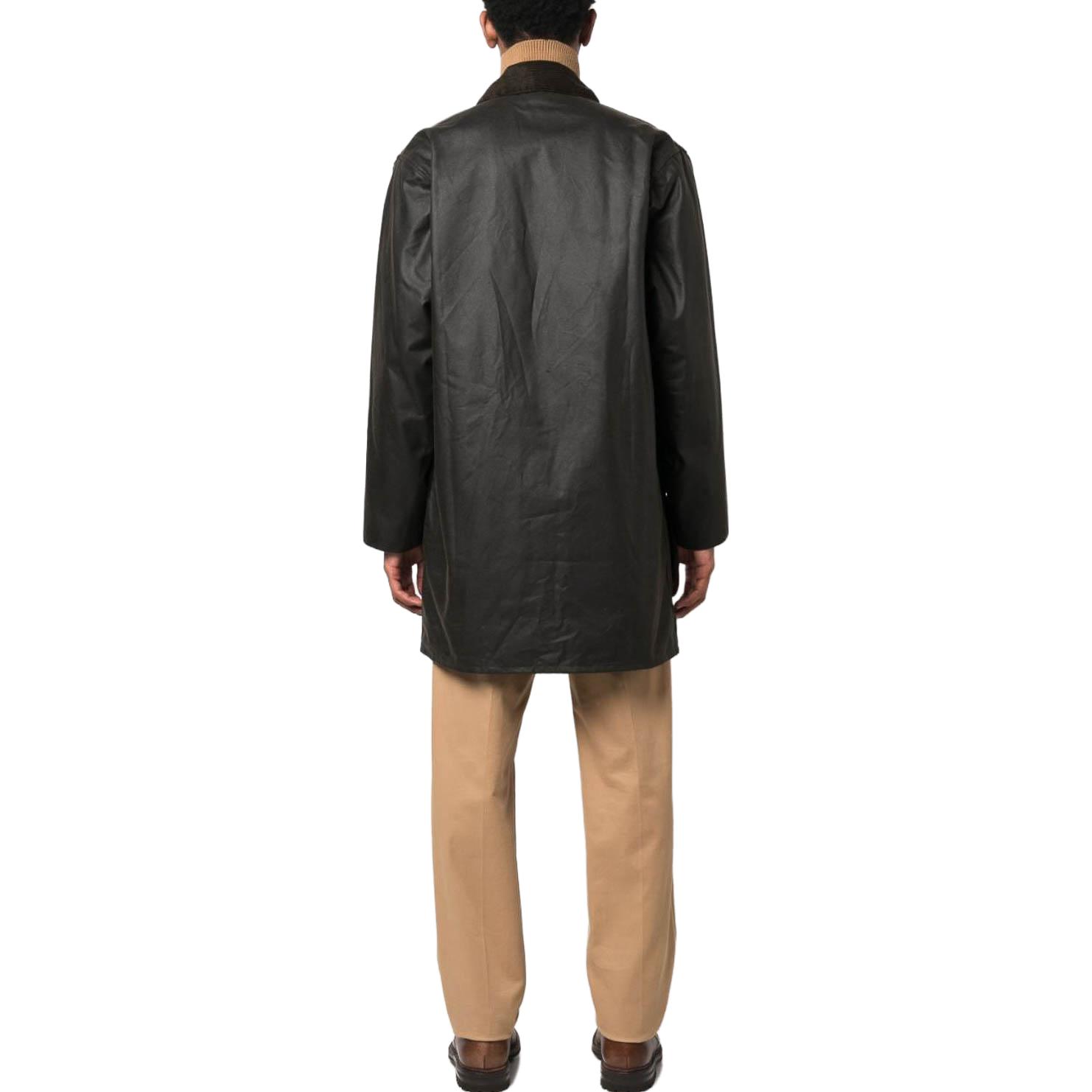 Shop BARBOUR FW23 Jaket Kasual Waxed Hitam Lengan Panjang Desain Solid. MWX0009OL91