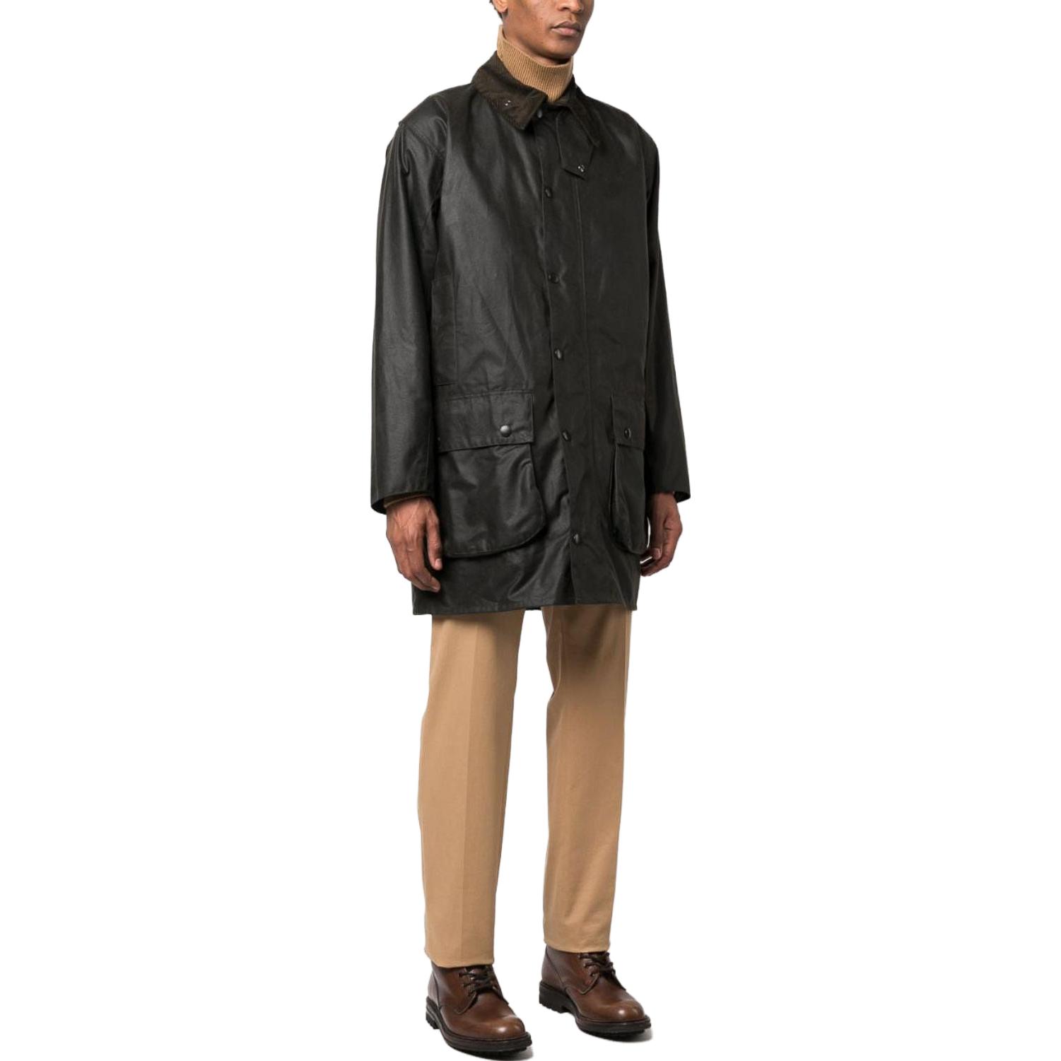 Purchase BARBOUR FW23 Jaket Kasual Waxed Hitam Lengan Panjang Desain Solid. MWX0009OL91