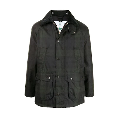Barbour FW23 Black Color-Block Plaid Windbreaker Jacket MWX1764NY72