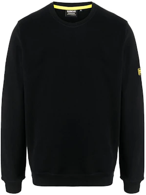 Barbour FW23 Black Crewneck Pullover Sweatshirt with Logo Patch MOL0530BK11 Buy Barbour FW23 Black Crewneck Pullover Sweatshirt with Logo Patch MOL0530BK11