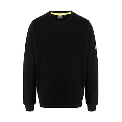 Barbour FW23 Black Crewneck Pullover Sweatshirt with Logo Patch MOL0530BK11