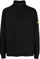 Barbour FW23 Black High-Neck Sweatshirt with Solid Logo Patch MOL0452BK31 Barbour FW23 Black High-Neck Sweatshirt with Solid Logo Patch MOL0452BK31